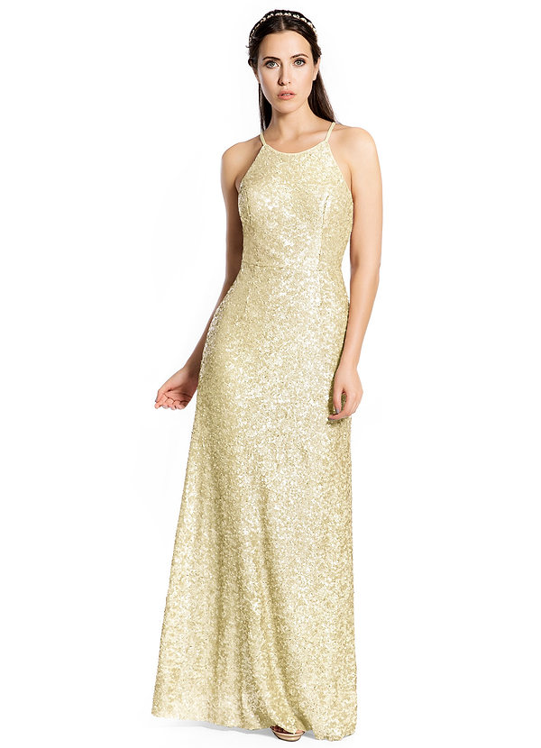 azazie champagne dress