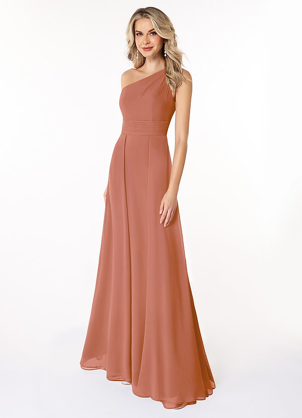 Azazie Dallas Bridesmaid Dresses MAI TAI A-Line One Shoulder Chiffon Dress image1