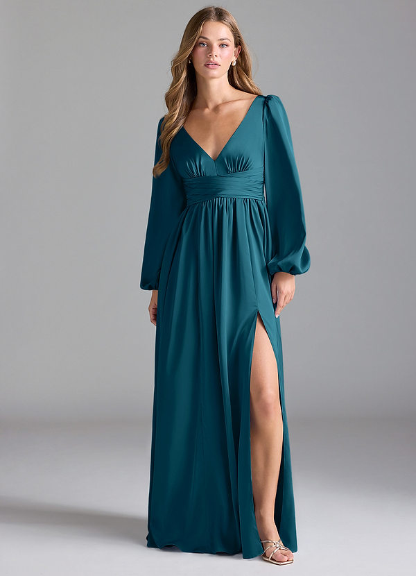 Norah A-Line Stretch Satin Dress