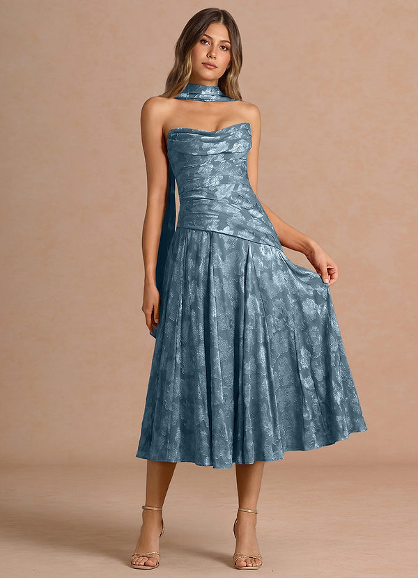 Gabriela Dusty Blue Midi Dress image1