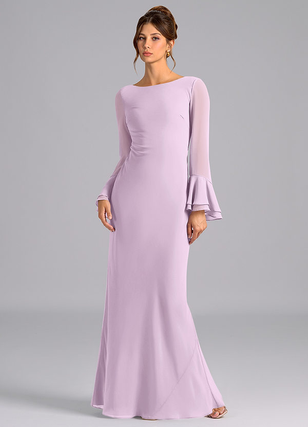 Azazie Leone Robes Demoiselle d'honneur Robe Sirène en Mousseline de soie Corset Frostiges Flieder image1