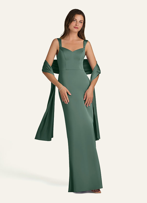 front Azazie Matching Color Stretch Satin Shawl