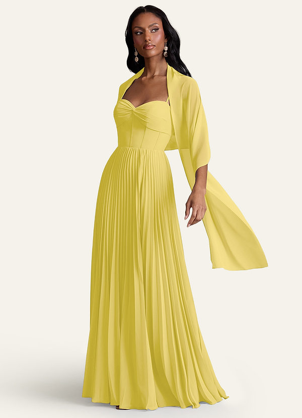 front Azazie Xale De Chiffon Da Irlanda Na Cor Correspondente