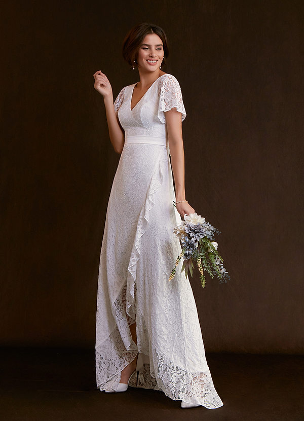 front Azazie Lanei Wedding Dress