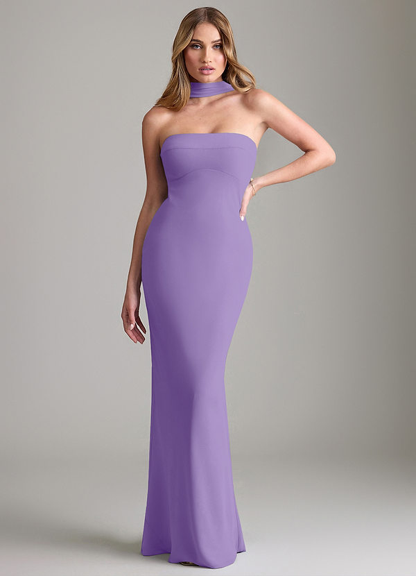 Azazie Lusinda Bridesmaid Dresses Tahiti Mermaid Off the Shoulder Chiffon Convertible Dress image1