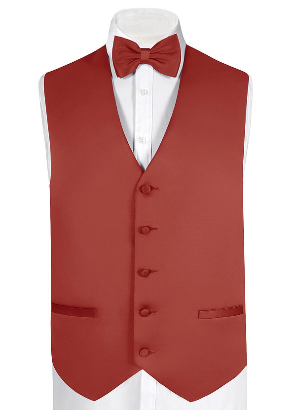 front Ensemble gilet et nœud papillon en satin mat