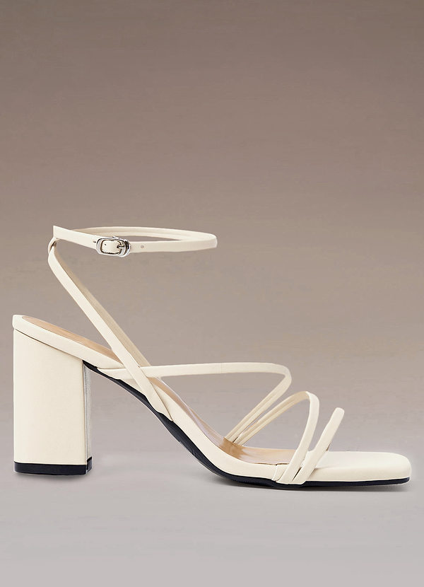 front Ankle Strap Block Heel Sandals