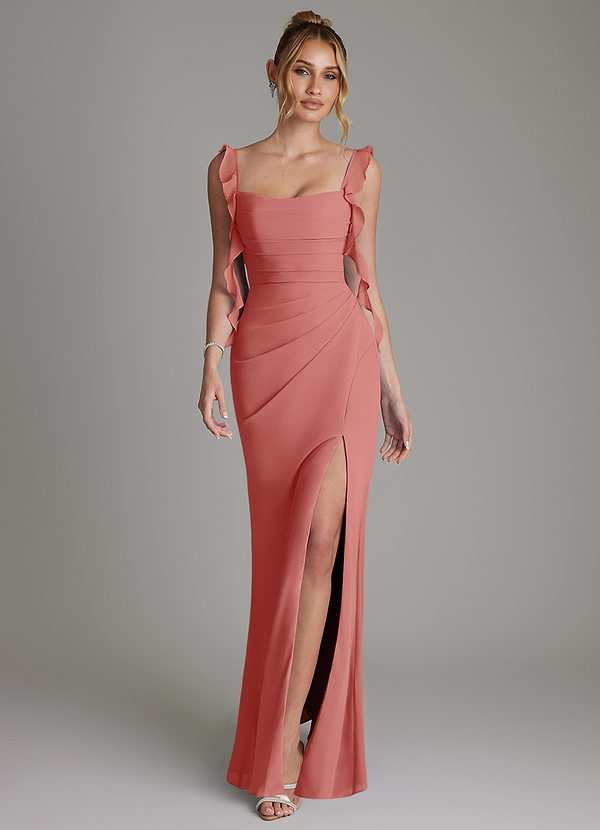 Azazie Jessamine Bridesmaid Dresses Antique Rose Mermaid Corset Chiffon Dress image1