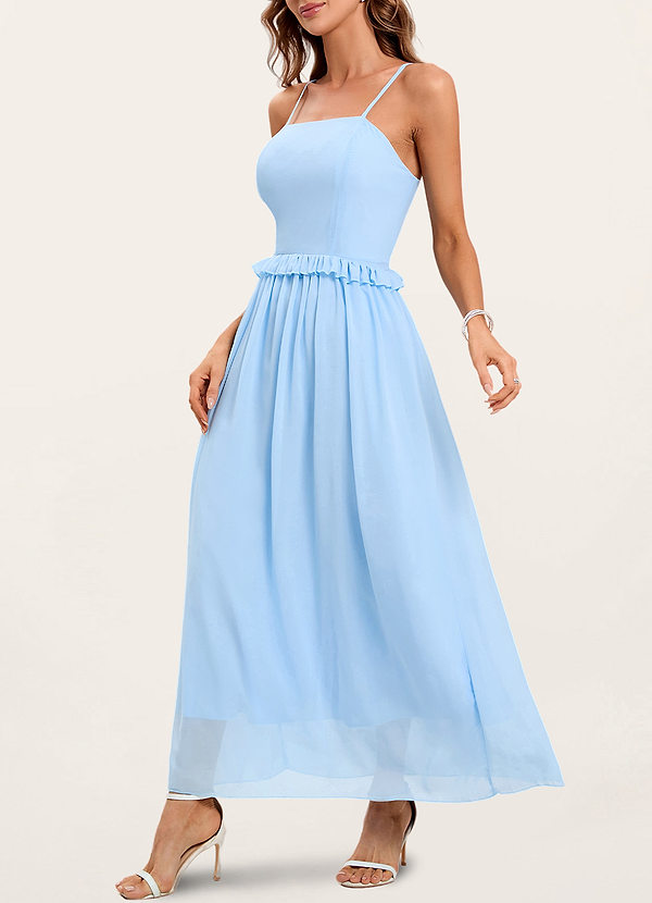 front Sweet Stunner Light Blue Maxi Dress