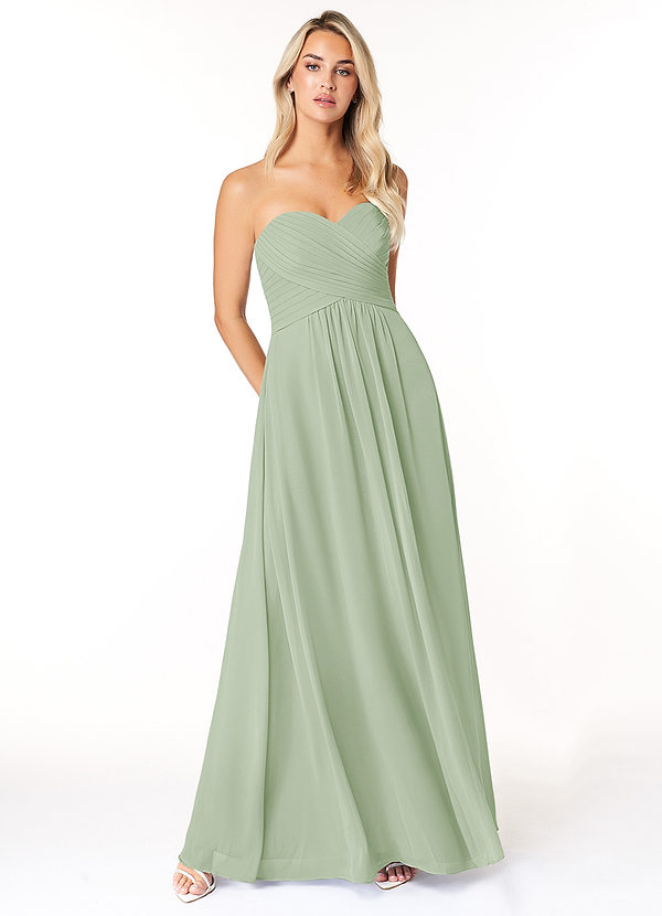 Azazie Yazmin Bridesmaid Dresses Dusty Sage A-Line Sweetheart Neckline Chiffon Convertible Dress image1