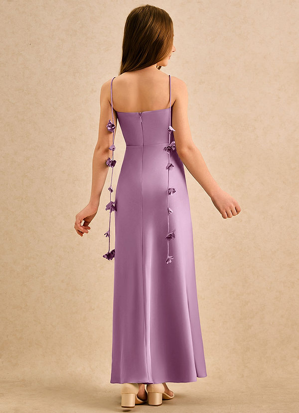 Azazie Kandi Girls Formal Vestidos de Niña de Flores Vestido de Glicinia de Satén Elástico de Corte en A con Escote de Corazón image1