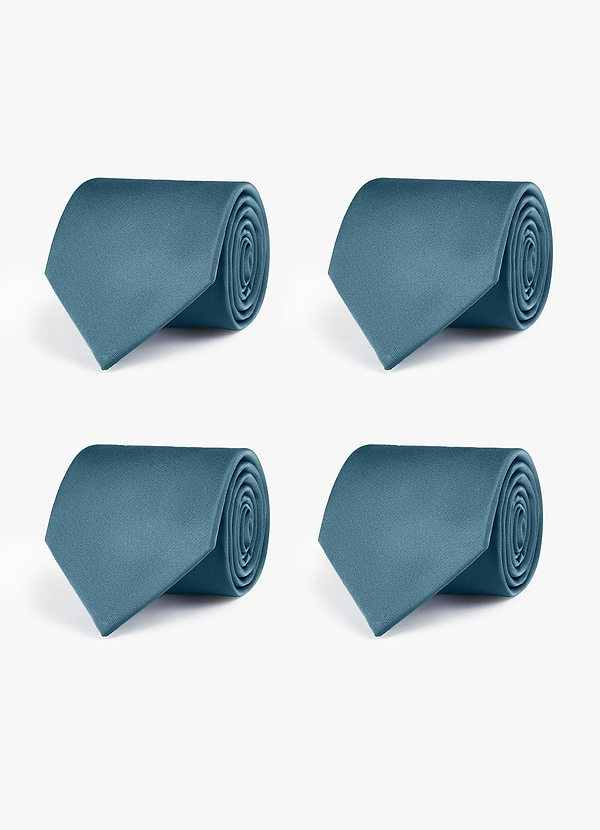 front Stretch Satin Matching Groomsmen Tie Set – 4 Pieces