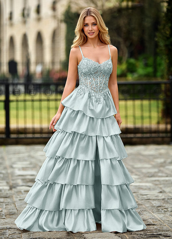 Jasmunya Bleu Ciel Robe de bal en organza image1