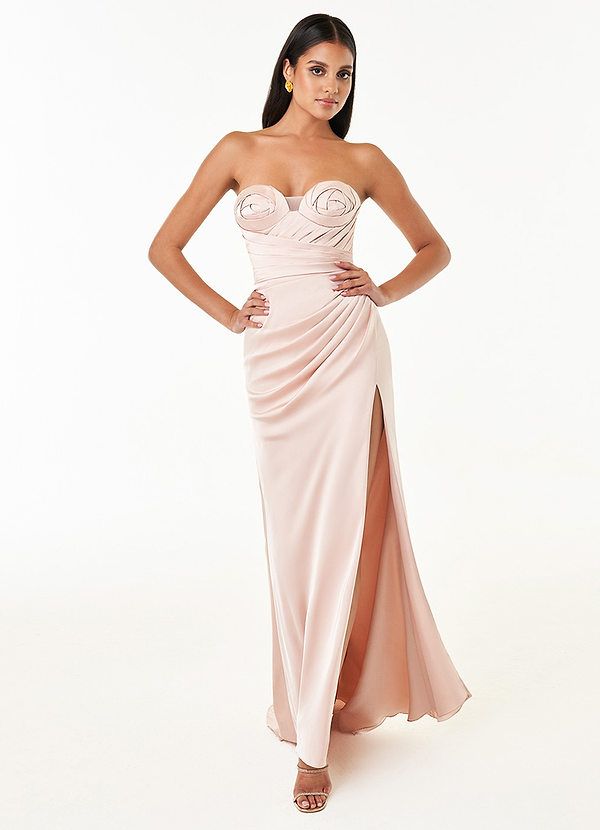 Roslyn Blush Pink Rosette Gown image1