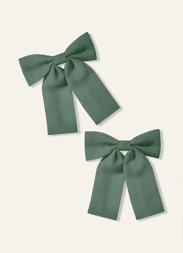 front Pinza para el cabello con lazo de gasa para niñas (paquete de 2)