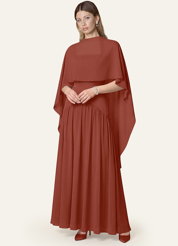 front Azazie Matching Color Chiffon Multiway Cape