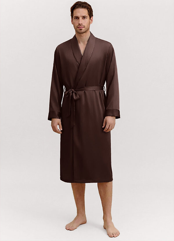 front Ganache Miesten klassinen satiinikylpytakki