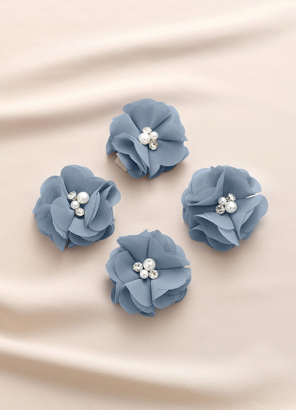 front Four-Piece Matching Color Chiffon Hair Clip Set
