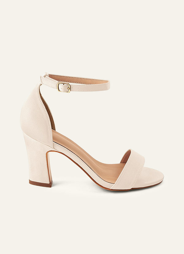 front Yhteensopivan värinen Stretch Satin One Strap -solki, paksu kantapää sandaalit