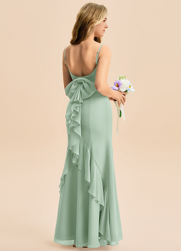 Azazie Lioren Junior Robe Sirène en Mousseline de soie Arc Agave image1