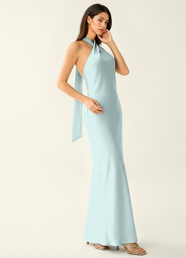 Manllanda Mgła Suknia balowa z satyny z kokardkami image1