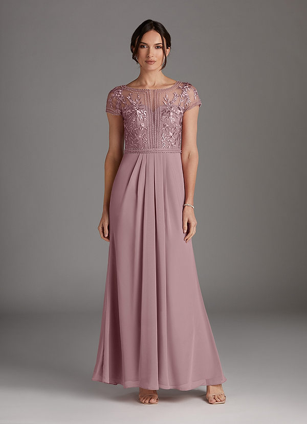 Azazie Silvia Moeder van de Bruid Jurken A-Lijn Jurk van Chiffon Kant Stoffige Roos image1