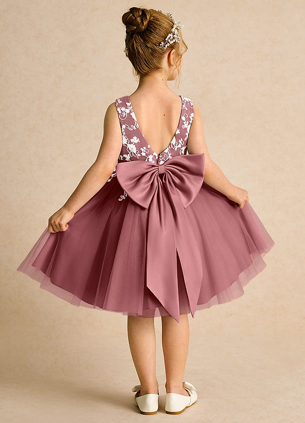Azazie Butterfly Blumenkinder Kleider A-Linie Spitze Kleid Amethyst image1