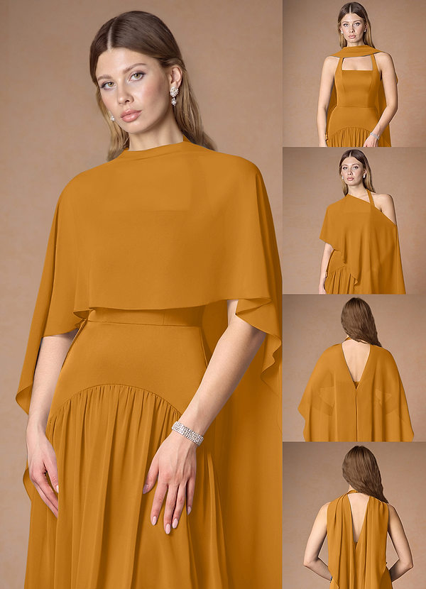 front Azazie Matching Color Chiffon Multiway Cape