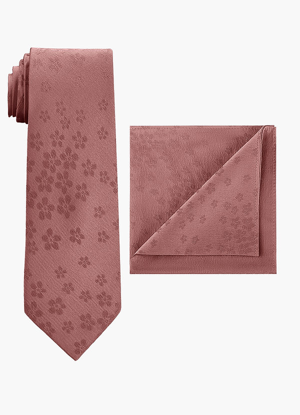 front Conjunto de corbata ancha y pañuelo de bolsillo en jacquard