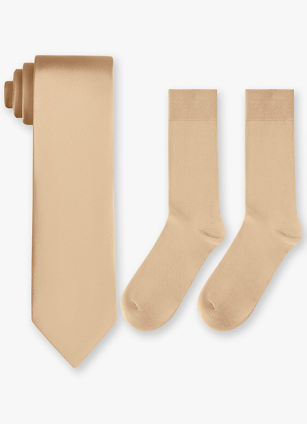 front Matching Stretch Satin Wide Tie & Cotton Socks Set