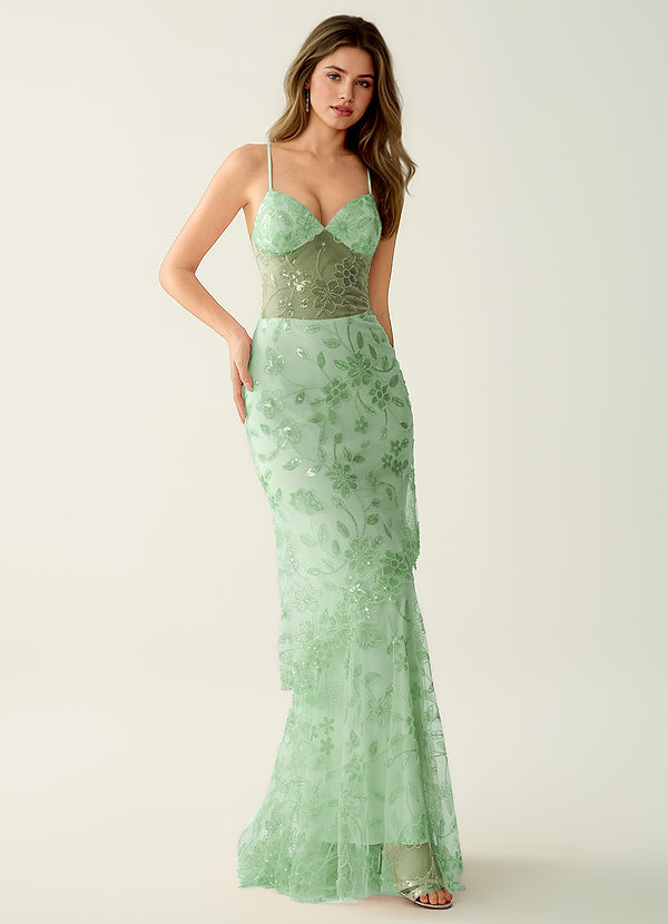 Fayerosa Sage Beading Sequin Embroidery Prom Dress image1