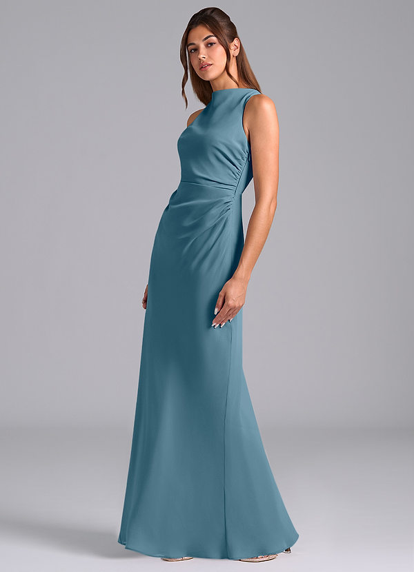 Azazie Evadne Bridesmaid Dresses Bermuda A-Line Pleated Chiffon Dress image1
