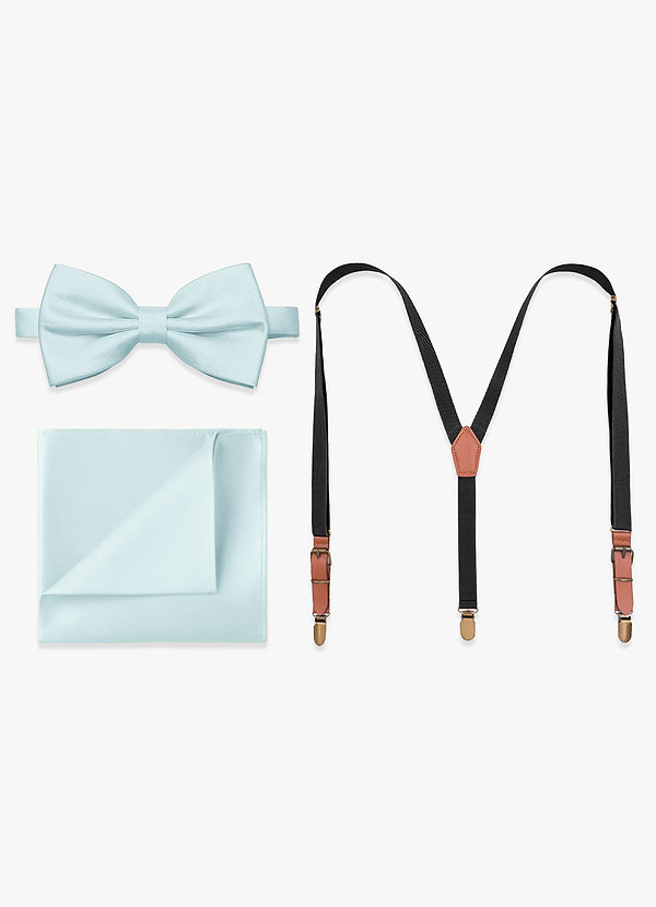 front Matching Bow Tie & Pocket Square & Suspenders Set