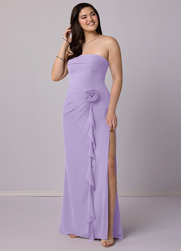 Barbie ♥ Azazie Bridesmaid Dresses Lilac Sheath Strapless Chiffon Convertible Dress image1