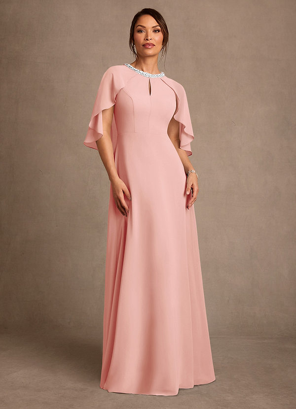 Azazie Winnifred Mother of the Bride Dresses Vestido Roseta de Chiffon de Linha A com Frisado image1