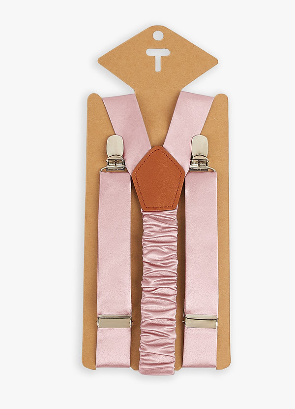 front Matching Color Boy's Matte Satin Suspenders