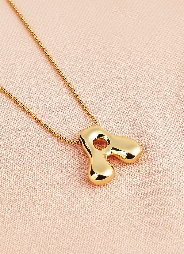 front Bubble Letter Pendant Necklace