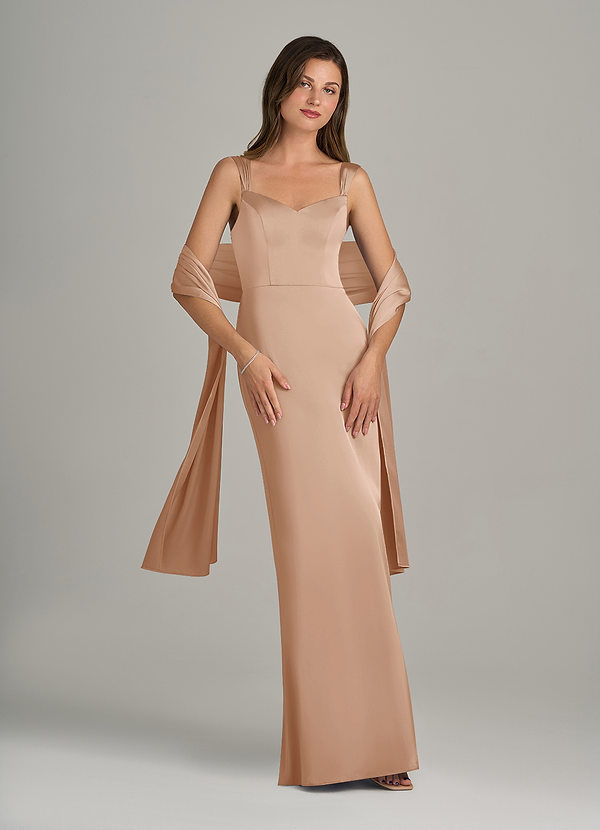 front Azazie Matching Color Stretch Satin Shawl