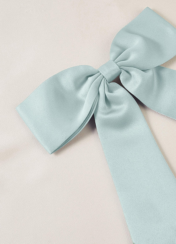 front Matching Color Stretch Satin Bow Hair Clip Set