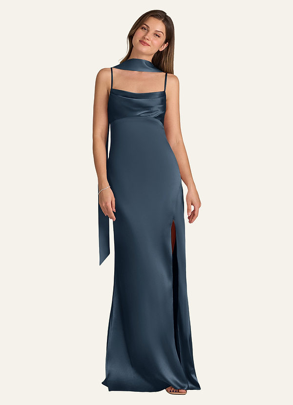 front Azazie Matching Color Matte Satin Scarf