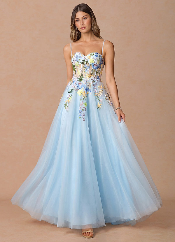 Robe Maxi Bleu Ciel Multicolore Iverine image1
