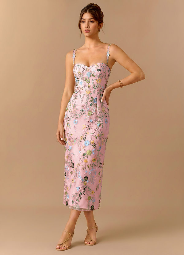 Robe Midi Rose Bonbon Paulina image1
