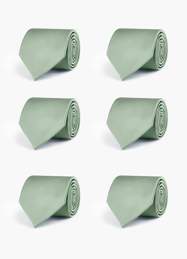 front Stretch Satin Matching Groomsmen Tie Set – 6 Pieces