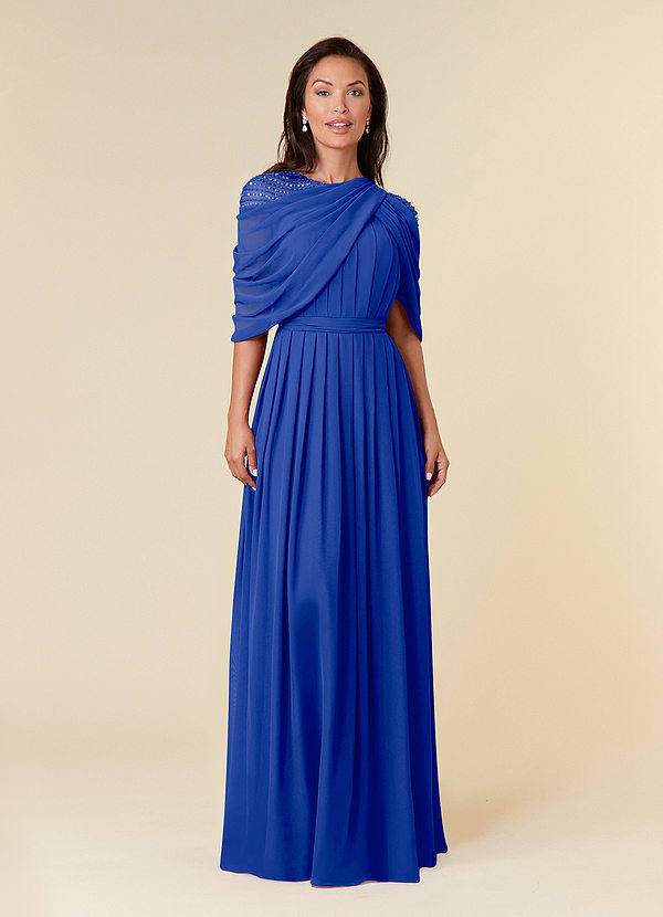 Azazie Olena Mother of the Brides Dresses Royal Blue A-Line Sequins Chiffon Dress image1