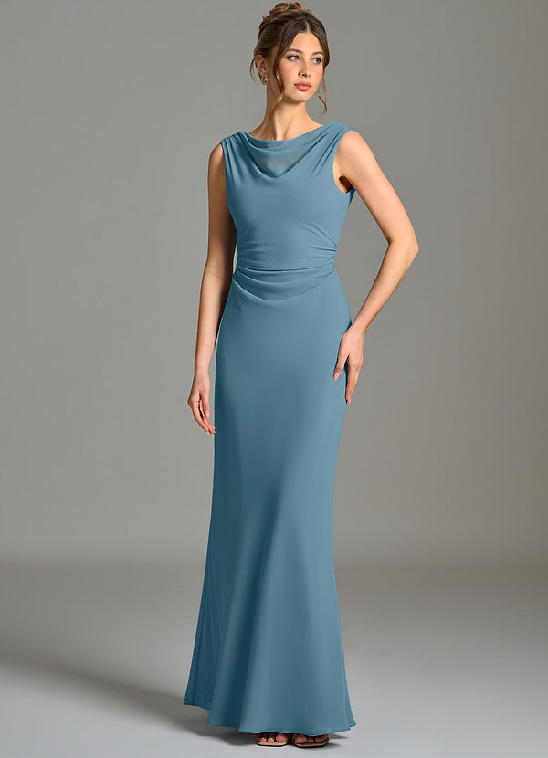 Azazie Kieryn Bridesmaid Dresses Bermuda Mermaid Pleated Chiffon Dress image1