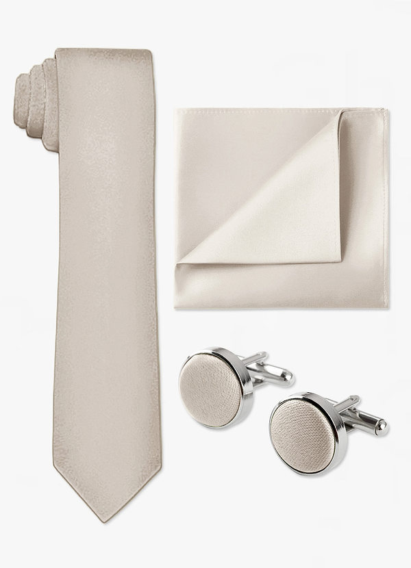 front Ensemble cravate, pochette et boutons de manchette assortis