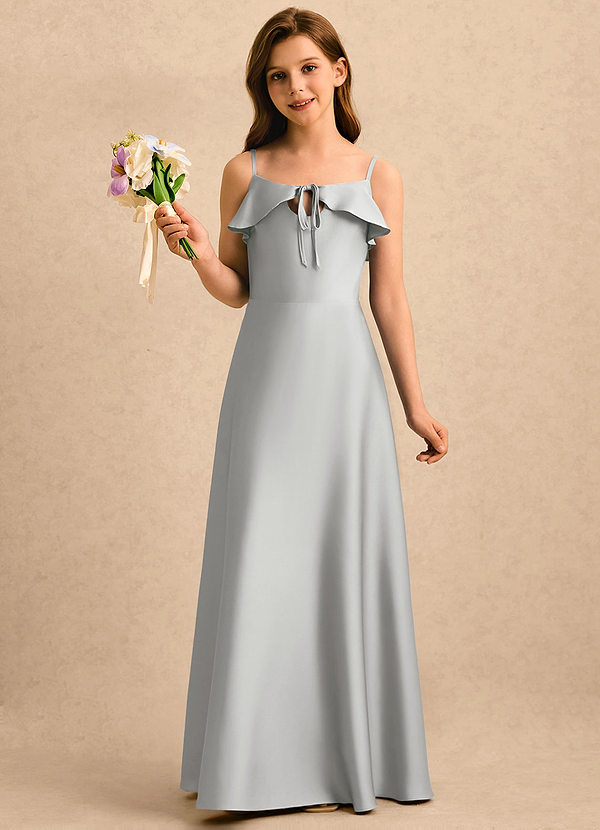 Azazie Kapri Girls Formal Klänningar för brudeflicka Klä A-Line i Stretch Satin Rynkad image1