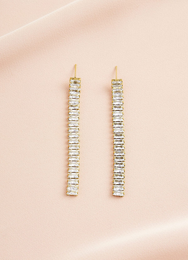 front Crystal Strand Earrings