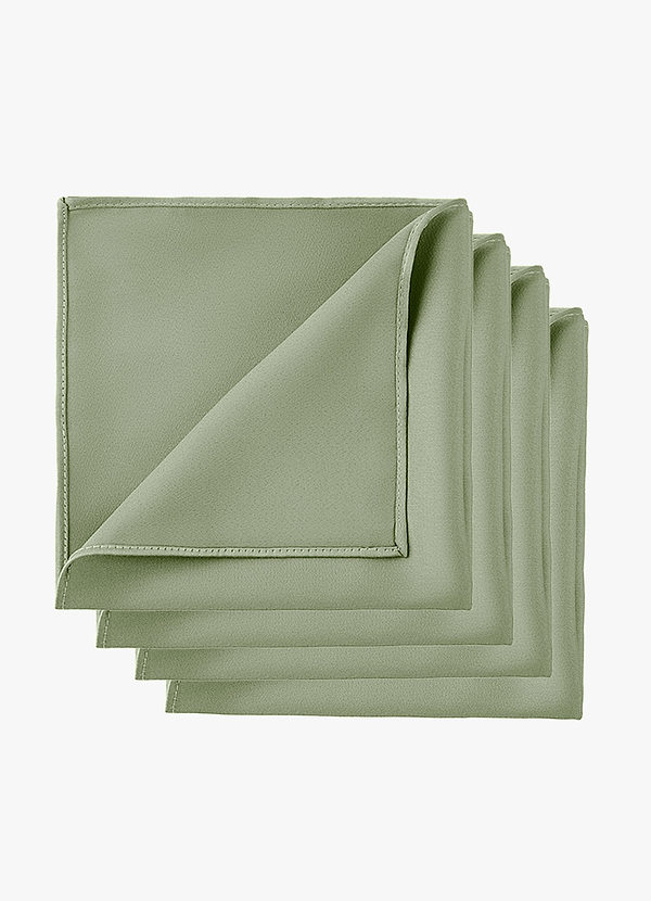 front Stretch Satin Matching Groomsmen Pocket Square Set – 4 Pieces