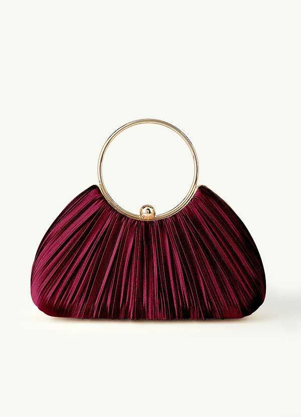 front Borsa a mano plissettata in raso metallizzato in tinta